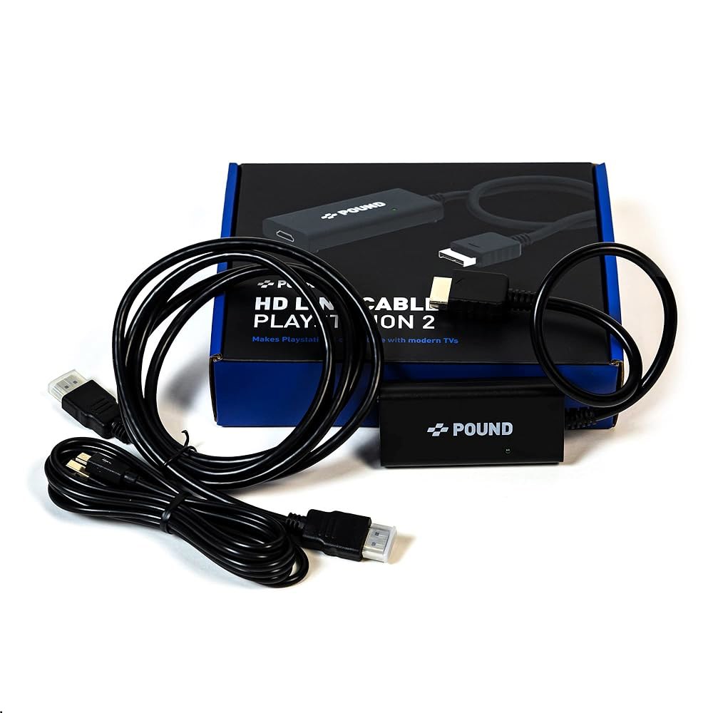 파운드 HDMI HD 링크 케이블 - PS1 및 PS2와 호환 케이블(RGB 디스플레이, 720p 해상도, 전원용 마이크로 USB 포함) - 상품 이미지