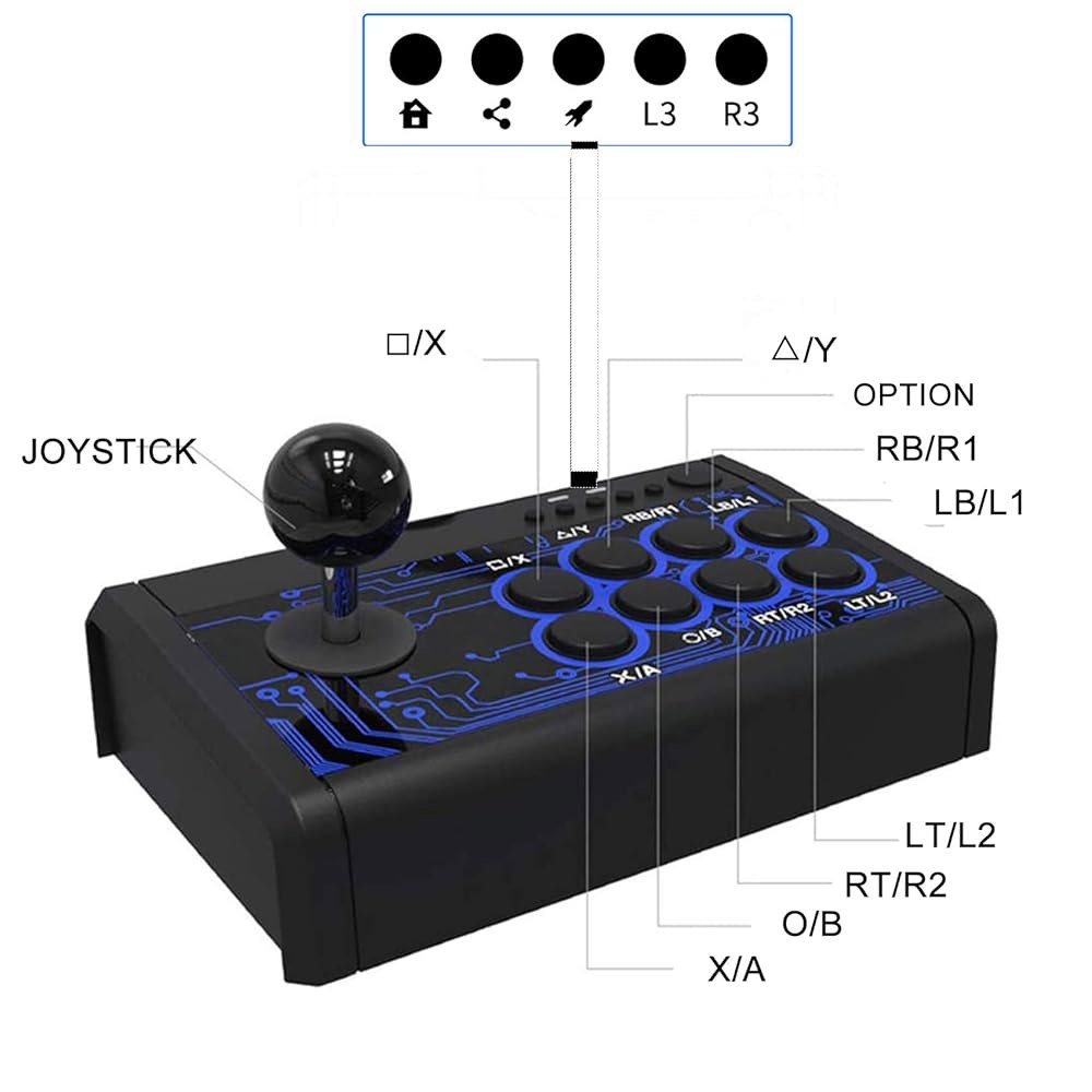 PS3 / PS4 XBOX ONE XOBX 360 PC Android Switch용 SUNCHI 7 in 1 USB 아케이드 격투 스틱 스트리트 파이팅 조이스틱 게임패드 컨트롤러 - 상세 이미지 3