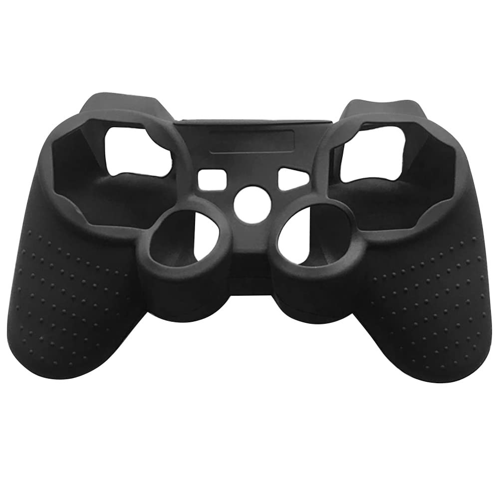 소니 플레이스테이션 PS2 PS3 컨트롤러 컬러 블랙용 OSTENT 보호 실리콘 젤 소프트 스킨 케이스 커버 파우치 Black - 상품 이미지