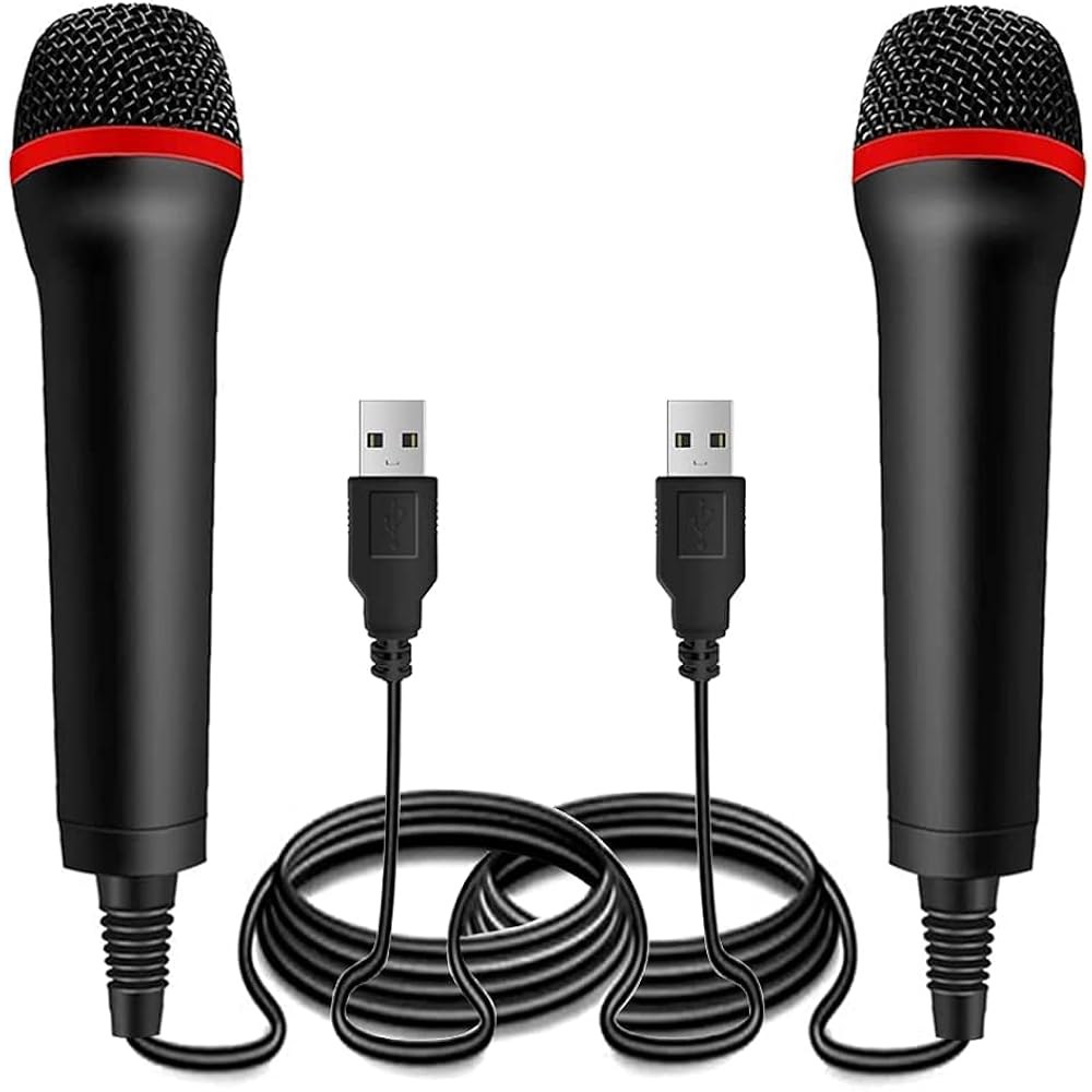 Drimoor 2Pack 13피트 유선 USB 마이크 록 밴드, 기타 히어로, 렛츠 싱 - PS2, PS3, PS4, PS5, 스위치, Wii, Wii U, Microsoft Xb - 상품 이미지