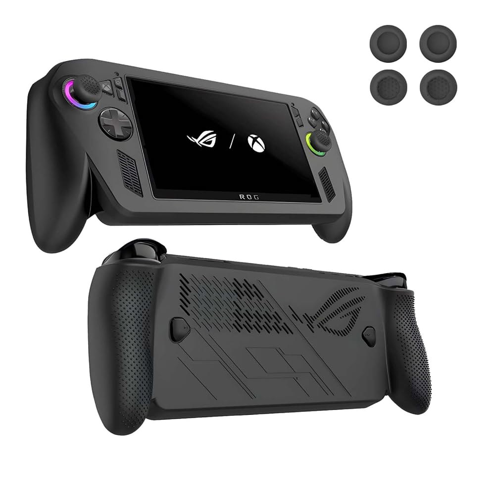 ASUS ROG Xbox Ally X용 충격 X 게임 낙하 긁힘 보호 키캡이 커버, 비디오 케이스, 콘솔 있는 휴대용 NOUKAJU 방지, 콘솔용 (블랙) 실리콘 - 상품 이미지
