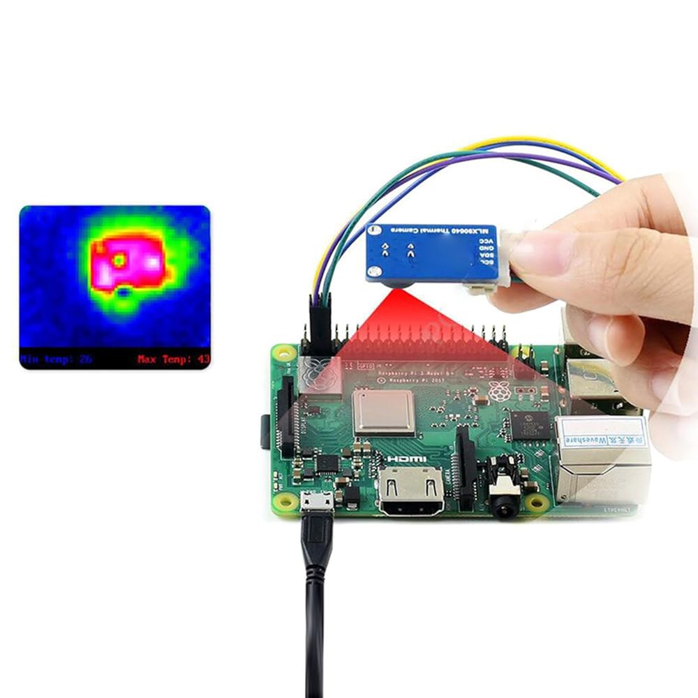 Acinkey MLX90640-D110 열 카메라 모듈 32x24 픽셀 110도 시야 I2C 인터페이스, RPi ESP32 침입 감지용 - 상세 이미지 2