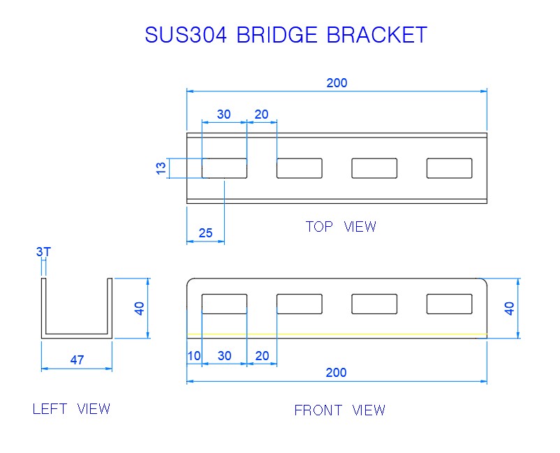 SUS304 BRIDGE BRACKET 브릿지 브라켓 - 상세 이미지 3
