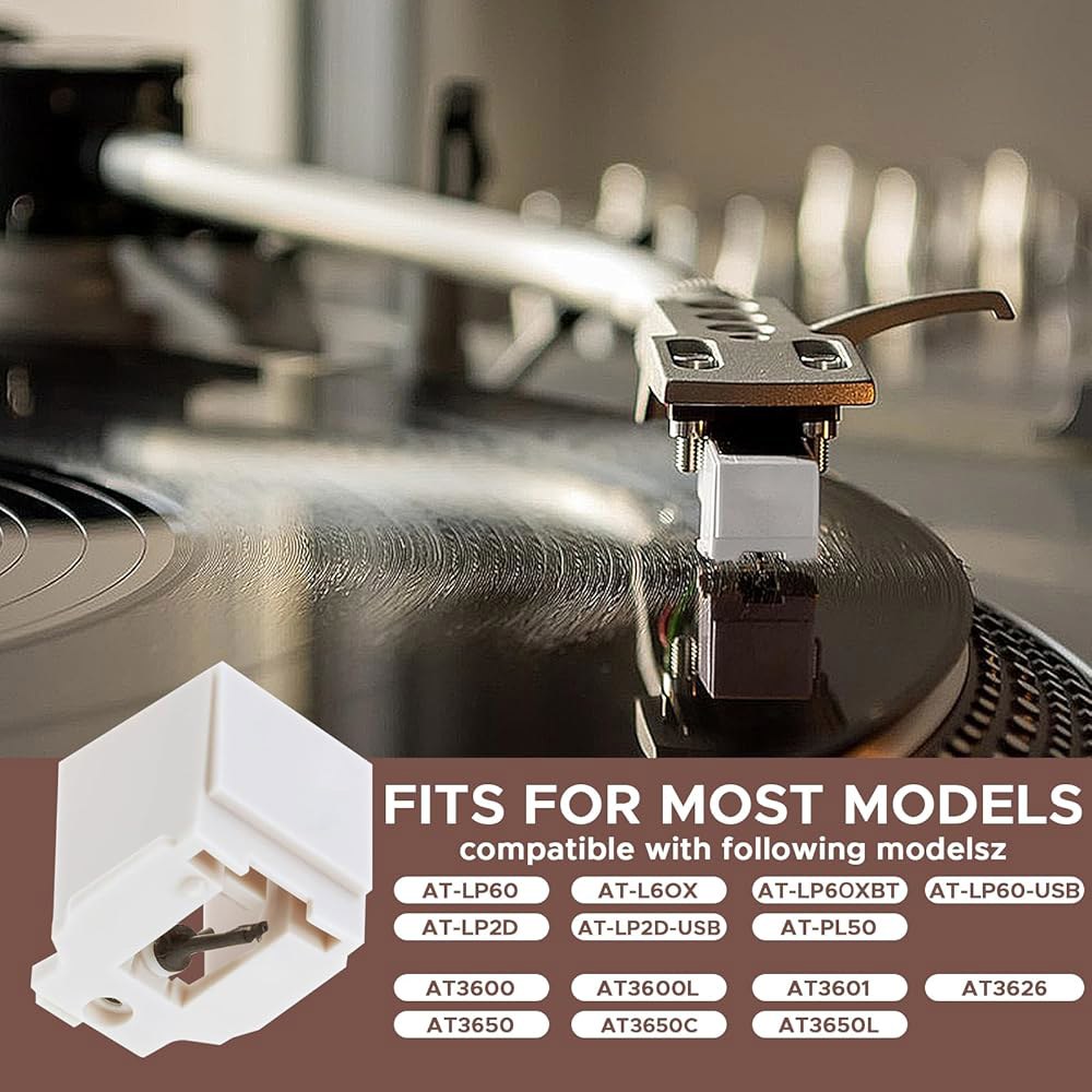 GDGJWL 2팩 ATN3600L 스타일러스 교체 - 오디오 테크니카 AT-LP60X /AT3600L /AT-LP2D용 다이아몬드 팁 및 탄소 섬유 턴테이블 바늘, 브러시 핀셋 - 상세 이미지 3