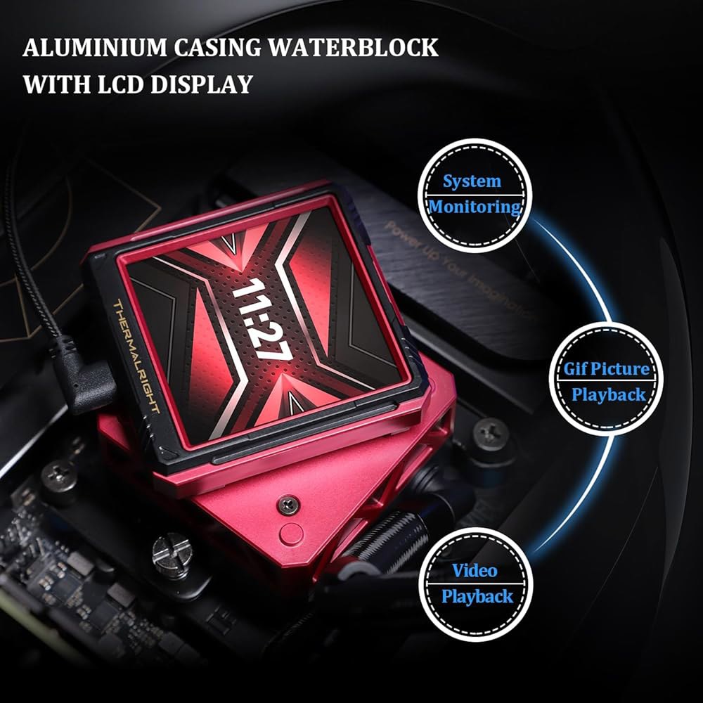 Thermalright FW360 울트라 ARGB 블랙 CPU AIO 쿨러, PC 360 사양 워터 쿨러 시스템, 480x480 해상도의 IPS LCD 화면, AM5 및 인텔 LG - 상세 이미지 3
