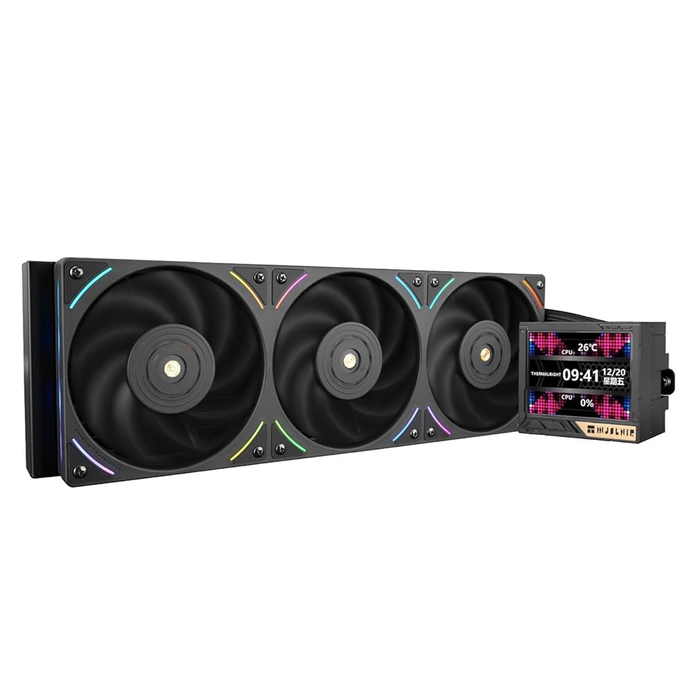 Thermalright Mjolnir Vision 360 UB AGB 블랙 CPU 워터 쿨러, 2150PRM을 갖춘 3개의 PWM 팬 쿨링 시스템, AM4 / AM5 & Intel - 상세 이미지 3