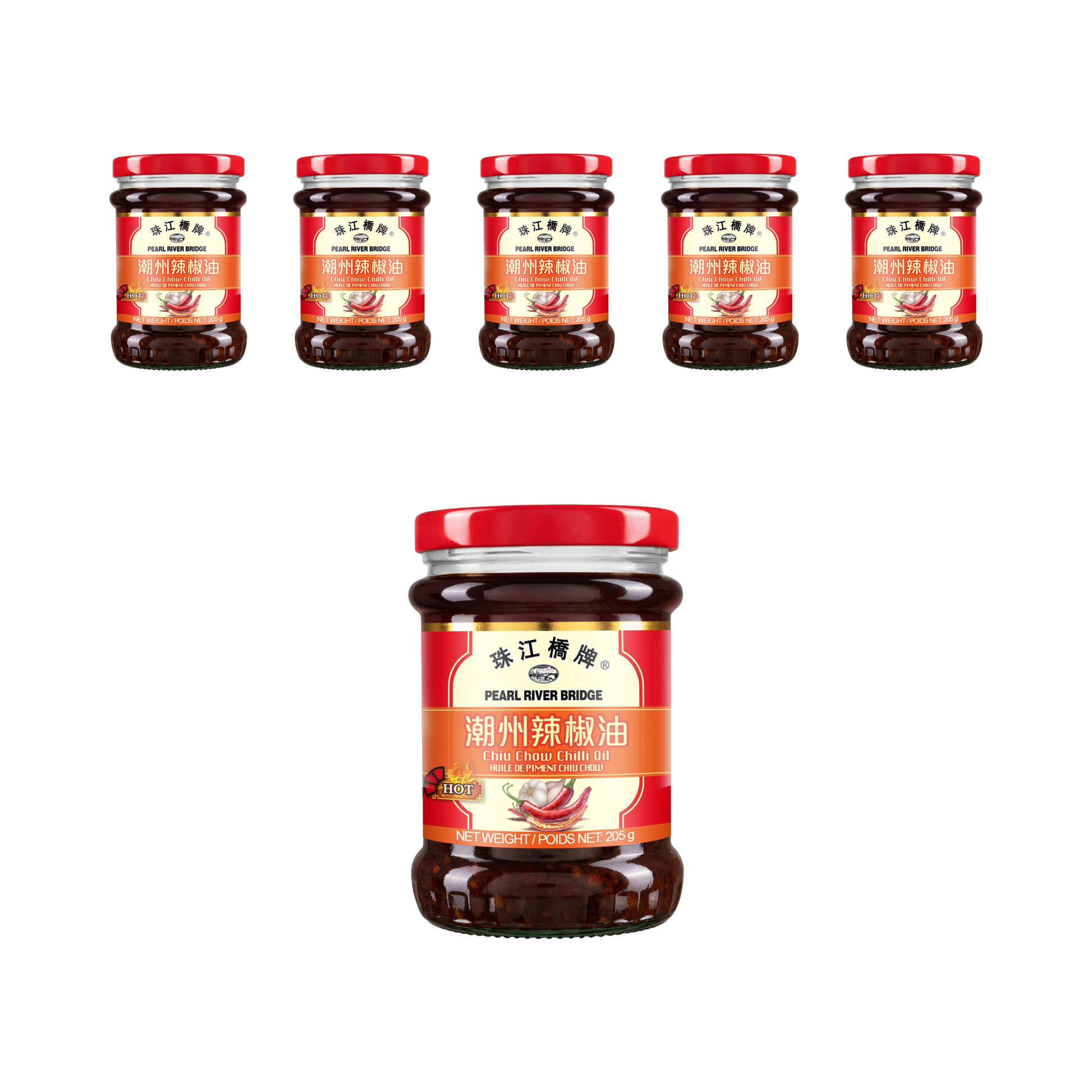 PRB 매운 치우챠우 칠리오일(고추 16% 함유) 205g, 6개 - 상품 이미지