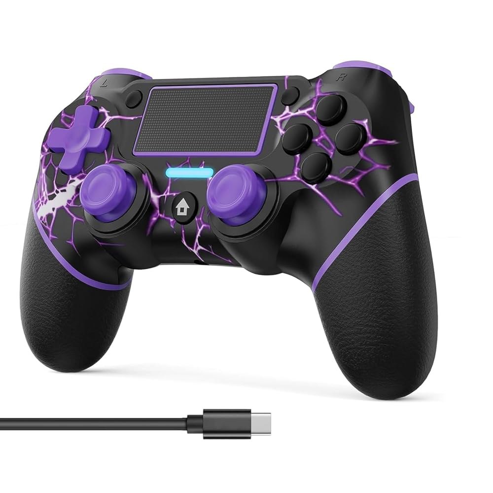 PS4 /Pro /Slim 콘솔용 VidPPluing 무선 컨트롤러, 6축 모션 센서 / 공유 기능 충전 케이블 포함 게임 컨트롤러 - Lightning - 상품 이미지