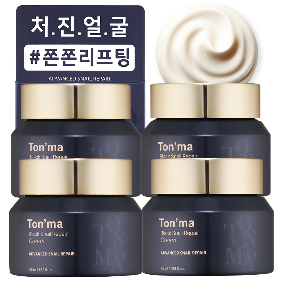 톤마 스네일 뮤신 달팽이 리프팅 영양 탄력 리페어 크림 50g, 4개 - 상품 이미지