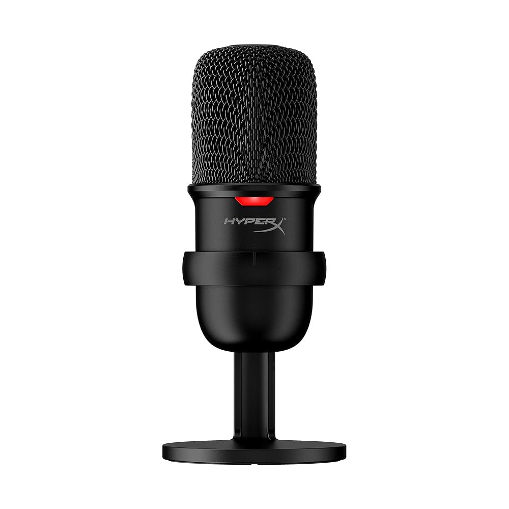 HyperX SoloCast u2013 USB 콘덴서 게이밍 마이크, PC, PS4, PS5 및 Mac용, 탭 투 뮤트 센서, 카디오이드 폴라 패턴, 스트리밍, 팟캐스트, 트위치, - 상품 이미지