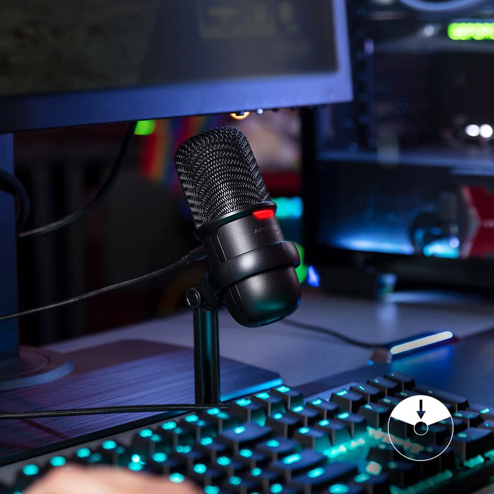 HyperX SoloCast u2013 USB 콘덴서 게이밍 마이크, PC, PS4, PS5 및 Mac용, 탭 투 뮤트 센서, 카디오이드 폴라 패턴, 스트리밍, 팟캐스트, 트위치, - 상세 이미지 2