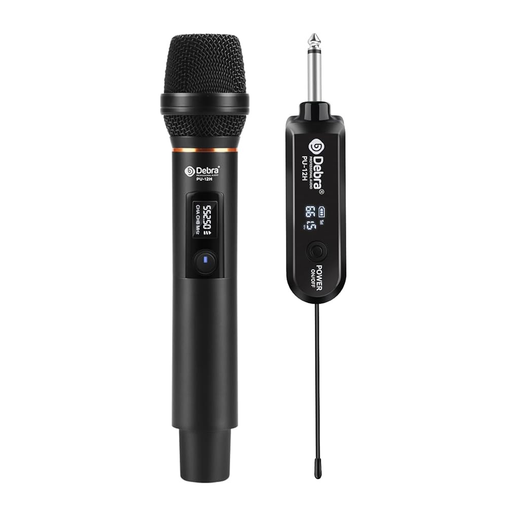 충전식 수신기와 노래방 노래, 결혼식, DJ, 파티, 연설, 교회, 수업 사용을 위한 30개의 조절 가능한 주파수를 갖춘 D 데브라 무선 마이크 UHF 핸드헬드 다이내믹, 200피 - 상품 이미지