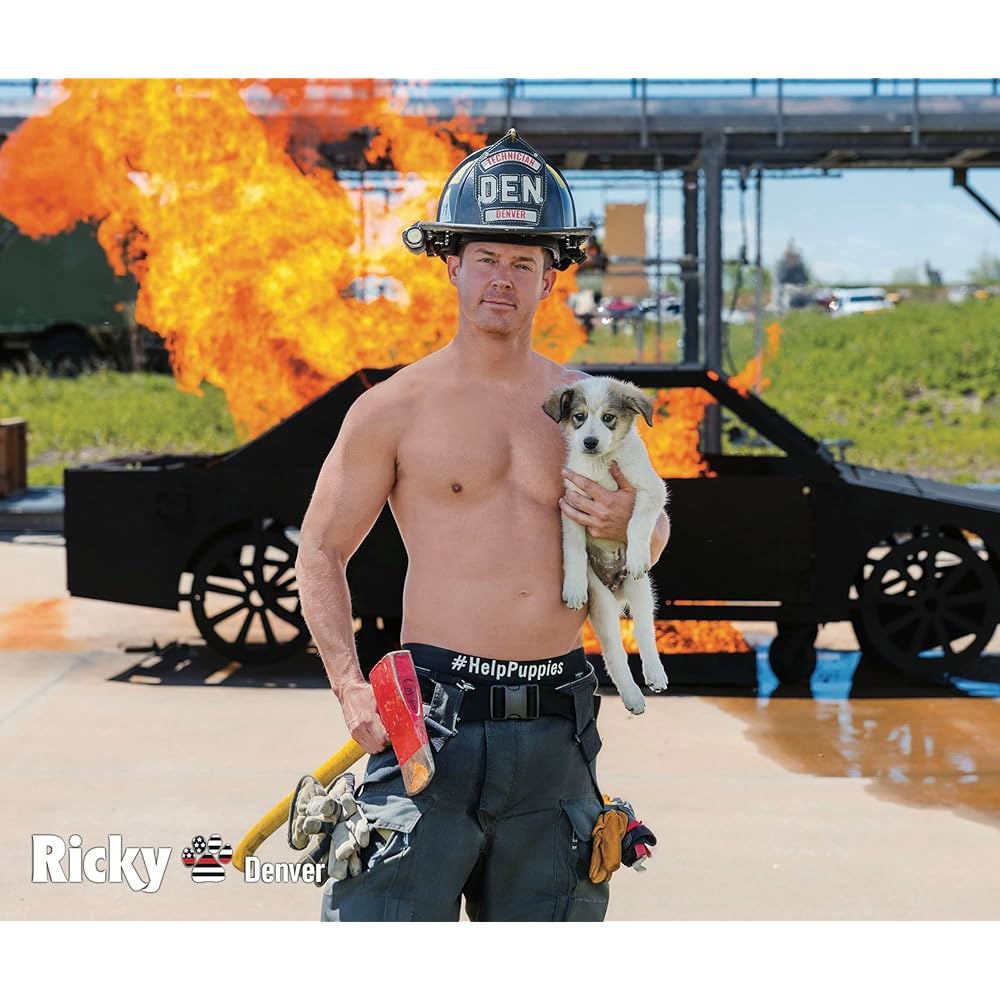2026 Fire Rescue Dogs Calendar 자선 지원 강아지가 섹시한 선물! 캘린더 있는 단체 팬이 소방관 미국 좋아하는 가장 - 상세 이미지 3