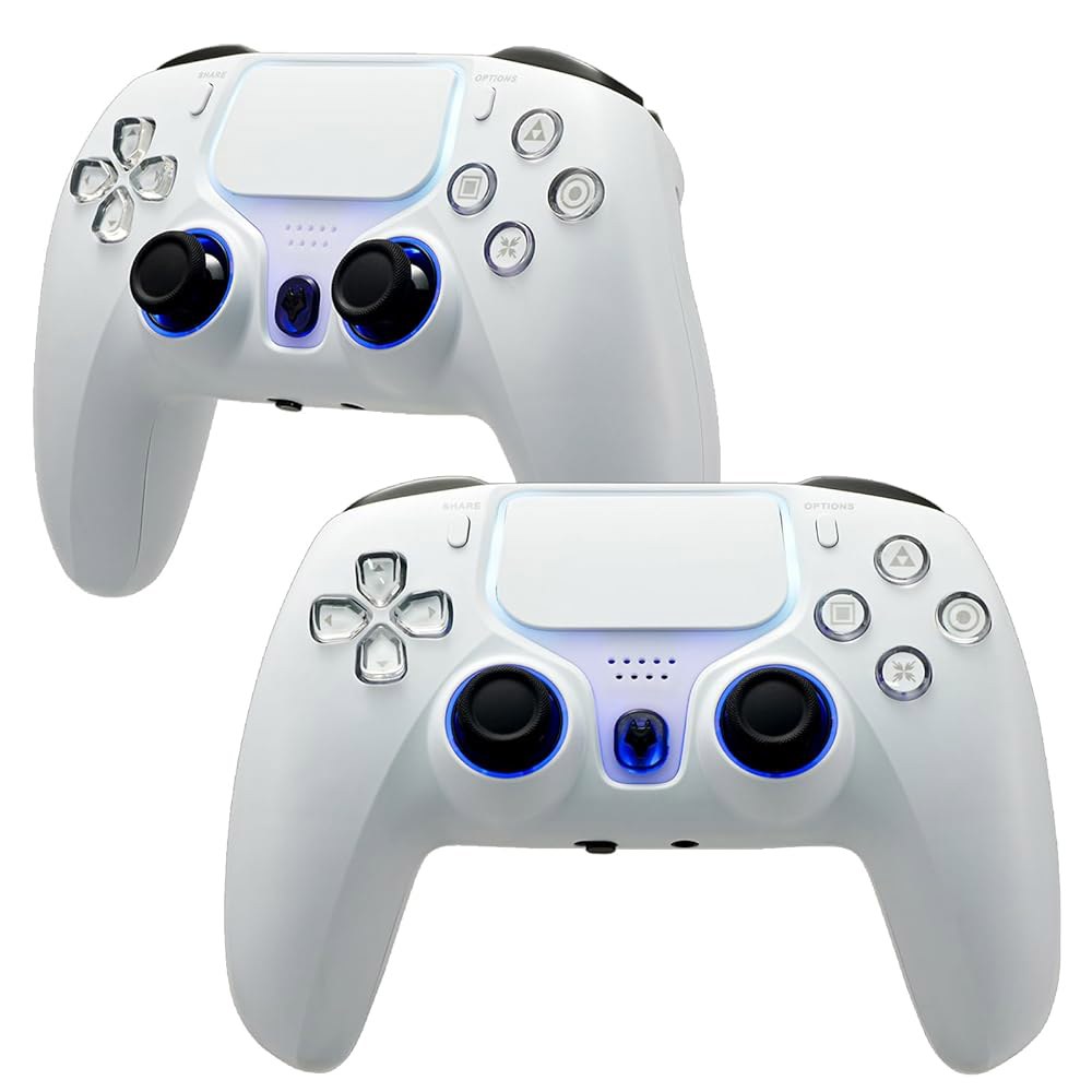 NBCP WOlF V-2 내장 조이스틱 드 트 보정 게임 컨트롤러 2팩, PlayStation 4 / PS4 Slim Pro PC IOS Android, 6축 자이로스코프, 듀얼 - 상품 이미지