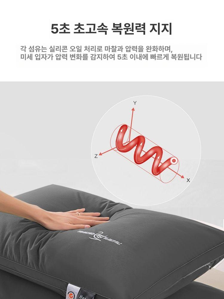호텔용 남성용 고급형 베개 성인용 하이백 진그레이 낮은 베개 1개 - 상세 이미지 2