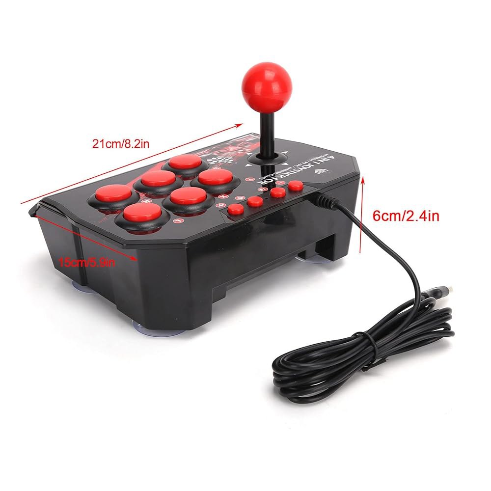 유선 격투 스틱 조이스틱, USB 포트 메탈 조이스틱으로 게임 조이스틱 스위치 PC PS3용 6라운드 컨트롤 버튼 제공 - 상세 이미지 2