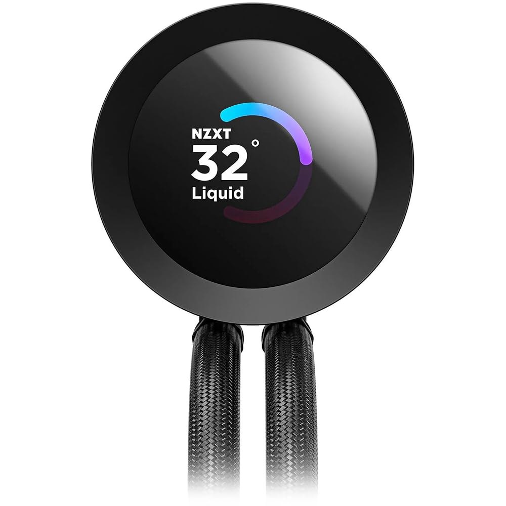 NZXT 크라켄 플러스 240 u2013 AIO CPU 액체 냉각기 240mm 라디에이터 2 x F120P 팬 커스터마이징 가능한 1.54 정사각형 LCD AMD AM5, AM4 - 상세 이미지 2