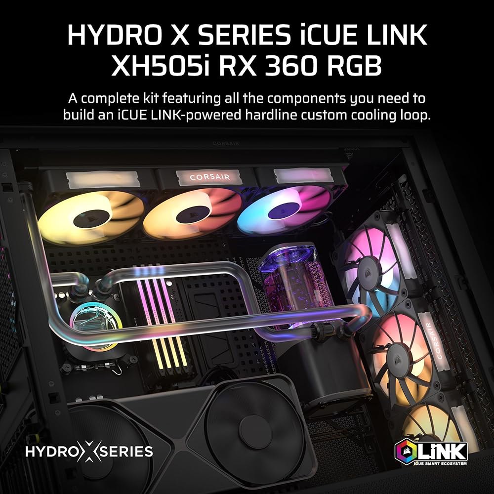 CORSAIR iCUE 링크 XH505i RX 360 RGB 맞춤형 냉각 키트 u2013 XC7 엘리트 CPU 워터 블록, XD6 펌프 저장소, RX120 팬 3개, XR5 360 - 상세 이미지 2