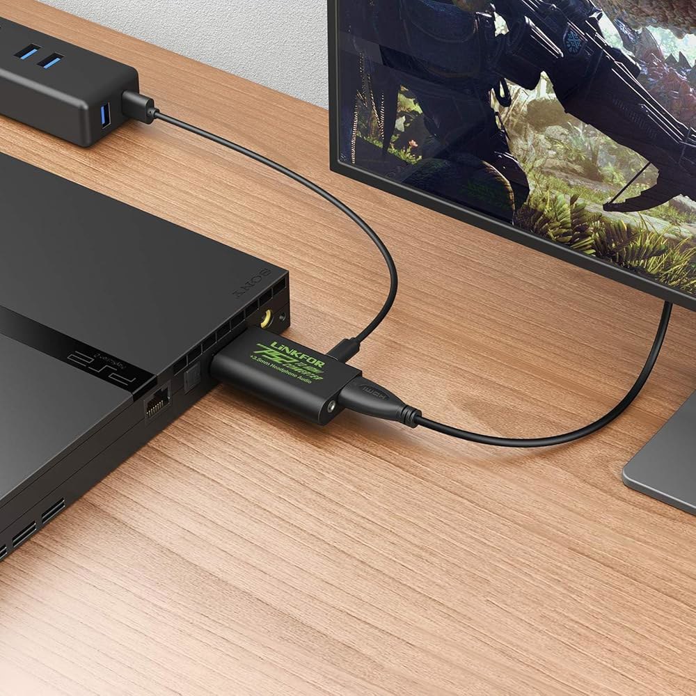 소니 플레이스테이션 2용 LiNKFOR PS2-HDMI 변환기 HDTV 모니터용 3.5mm 헤드폰 오디오 잭(3피트 HDMI 케이블 포함 변환기) 어댑터 - 상세 이미지 3