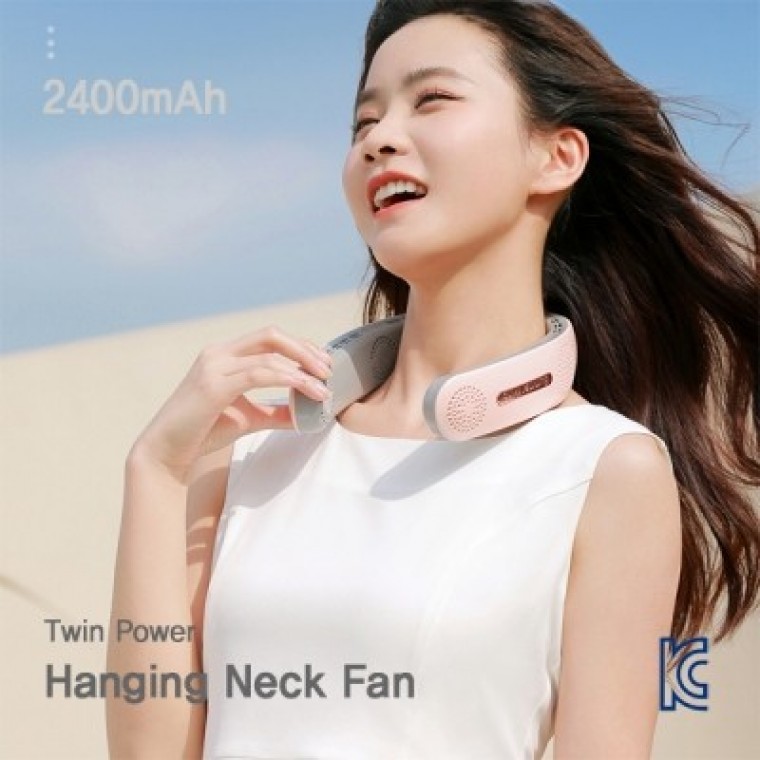 26년 특별 행사 트윈파워 4강력모터 고급형 넥밴드 선풍기 2400mAh 목선풍기 트윈선풍기 - 상품 이미지