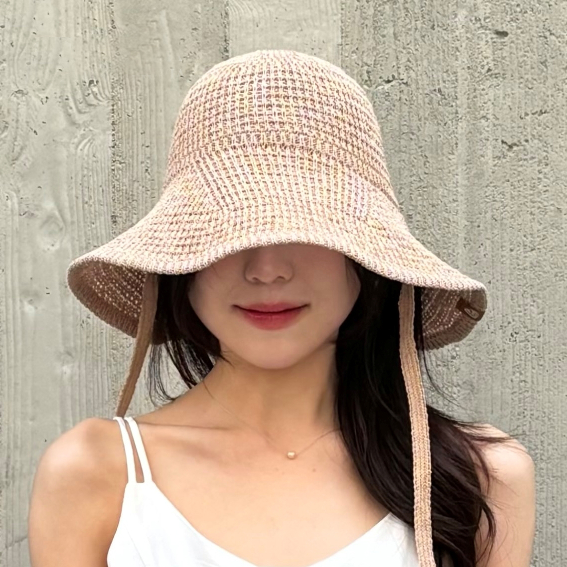 챙넓은모자 여성 여름모자 휴양지 여행 비치 밀짚 대두 버킷햇 벙거지 모자 제품 이미지