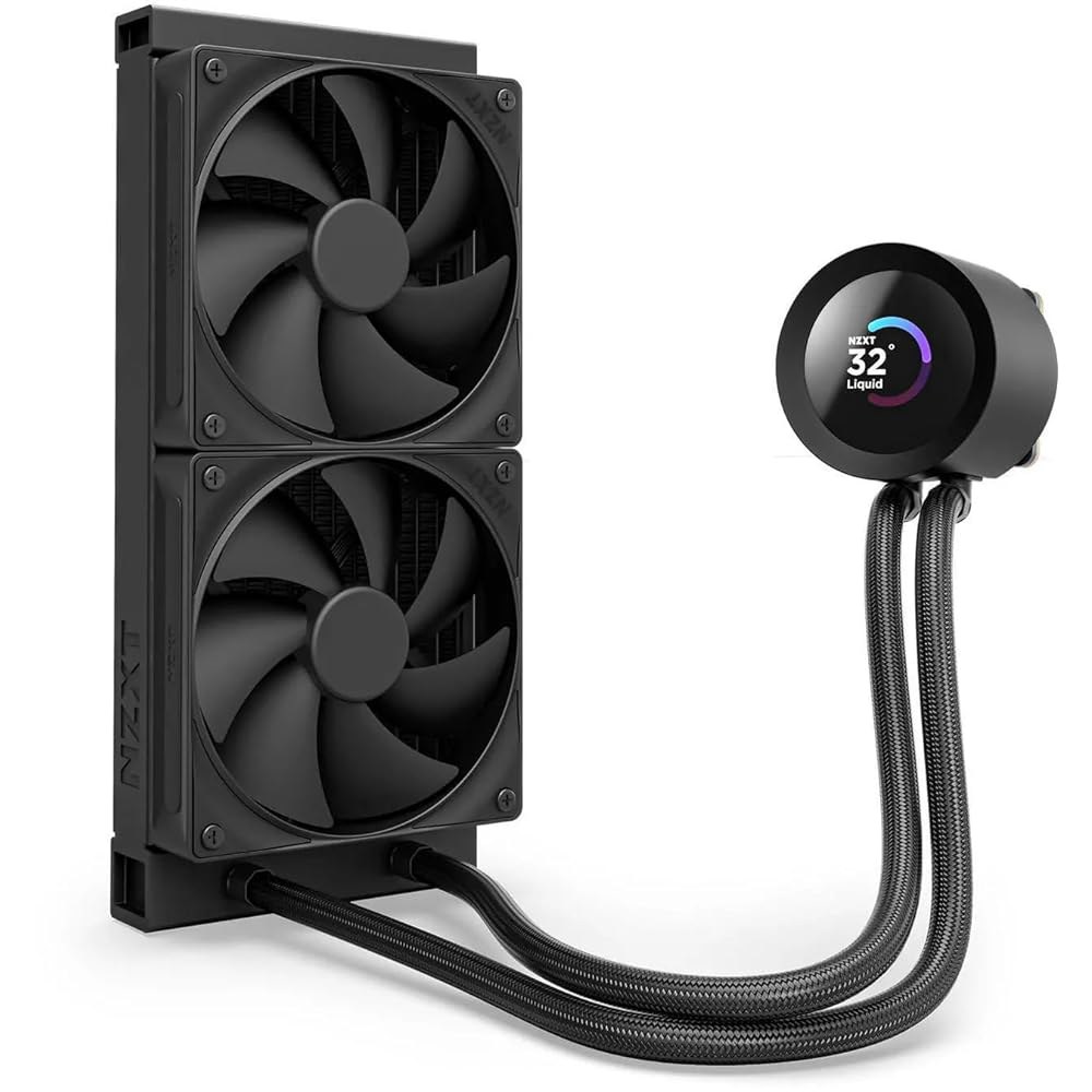 NZXT 크라켄 플러스 240 u2013 AIO CPU 액체 냉각기 240mm 라디에이터 2 x F120P 팬 커스터마이징 가능한 1.54 정사각형 LCD AMD AM5, AM4 - 상세 이미지 3