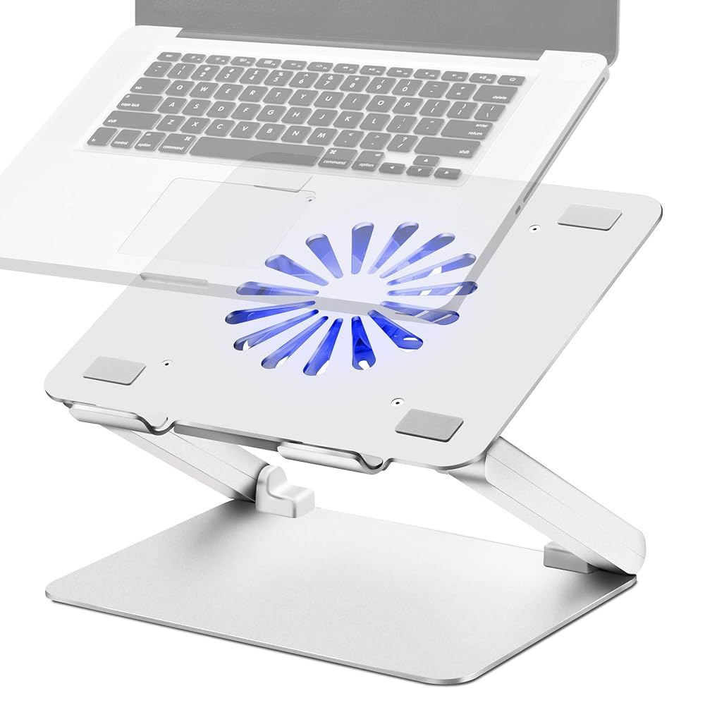 저소음 팬과 3.0 USB 허브가 장착된 사운드댄스 노트북 냉각 패드, 과열을 방지하는 통풍형 쿨러, 인체공학적 스탠드, 최대 17개의 u201D 게이밍 컴퓨터, 알루미늄 지원 - 상품 이미지