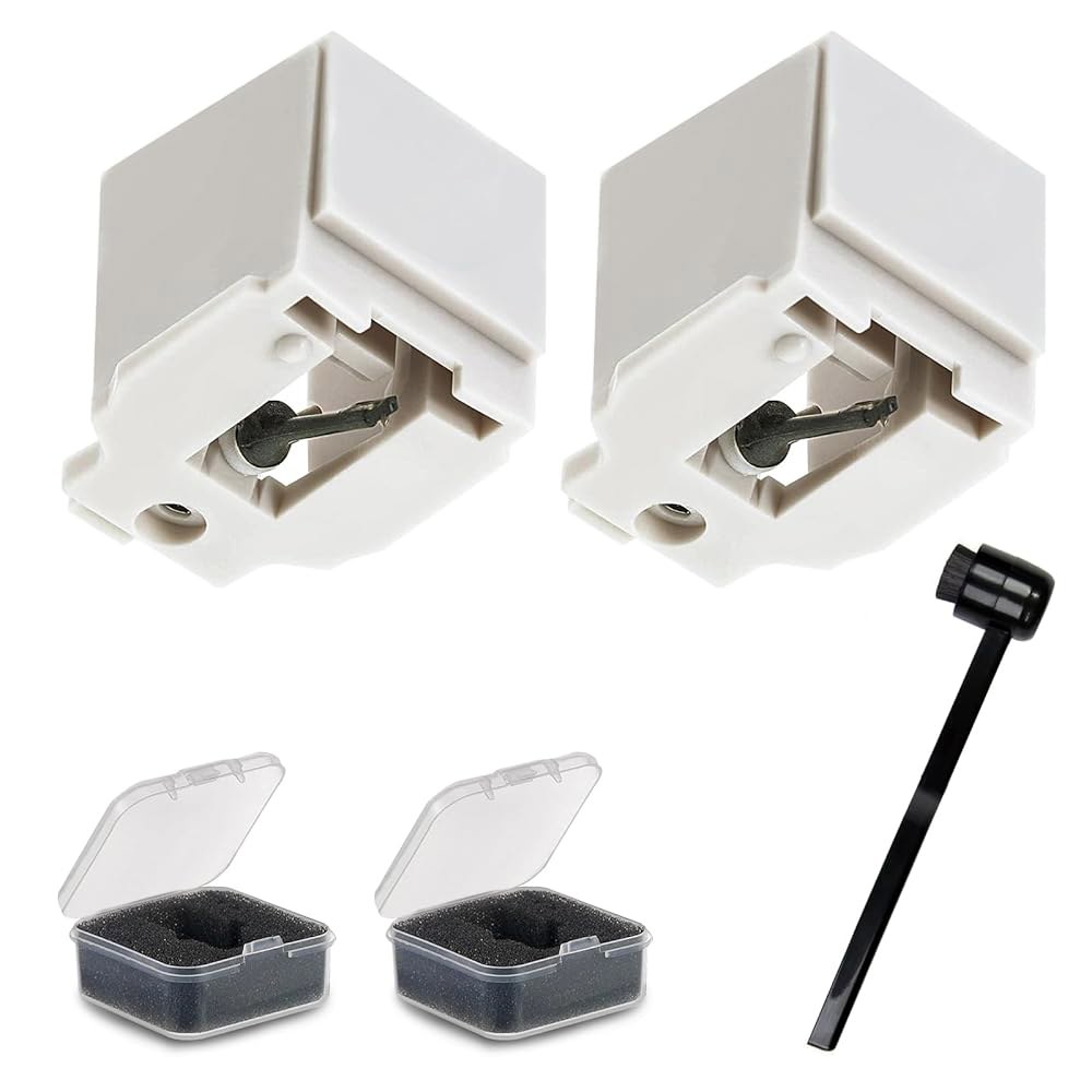 GDGJWL 2팩 ATN3600L 스타일러스 교체 - 오디오 테크니카 AT-LP60X /AT3600L /AT-LP2D용 다이아몬드 팁 및 탄소 섬유 턴테이블 바늘, 브러시 핀셋 - 상품 이미지
