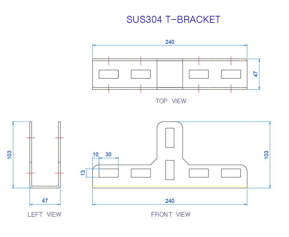SUS304 T-BRACKET T브라켓 - 상세 이미지 3