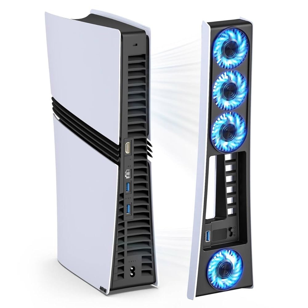 PS5 Pro 4 냉각 팬, 액세서리 팬 USB 3.0, 조절 가능한 효율적인 조용한 PlayStation5 온도 제어용 ps5 fan - 상품 이미지