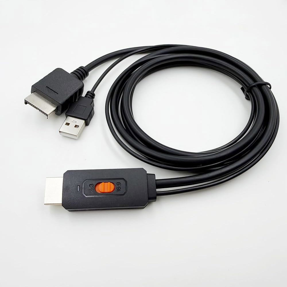 Y.D.F PS2-HDMI 어댑터 케이블 컨버터 지원 4 3 / 16 9 화면 가로 세로 비율 스위치는 PlayStation 1 2 HD 링크 케이블(S-Video Singal)에 - 상품 이미지