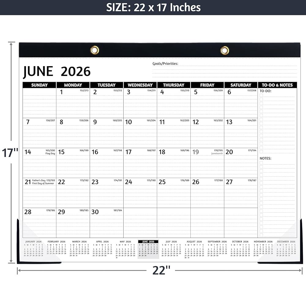 2026-2027 책상 달력, 라지, 블랙 26-27 Desk Calendar 22x17 - 상세 이미지 3