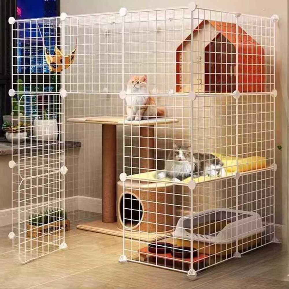 고양이 철장 펜스 강아지 울타리 조립식 격리장 새장 3칸3층2열 - 상품 이미지