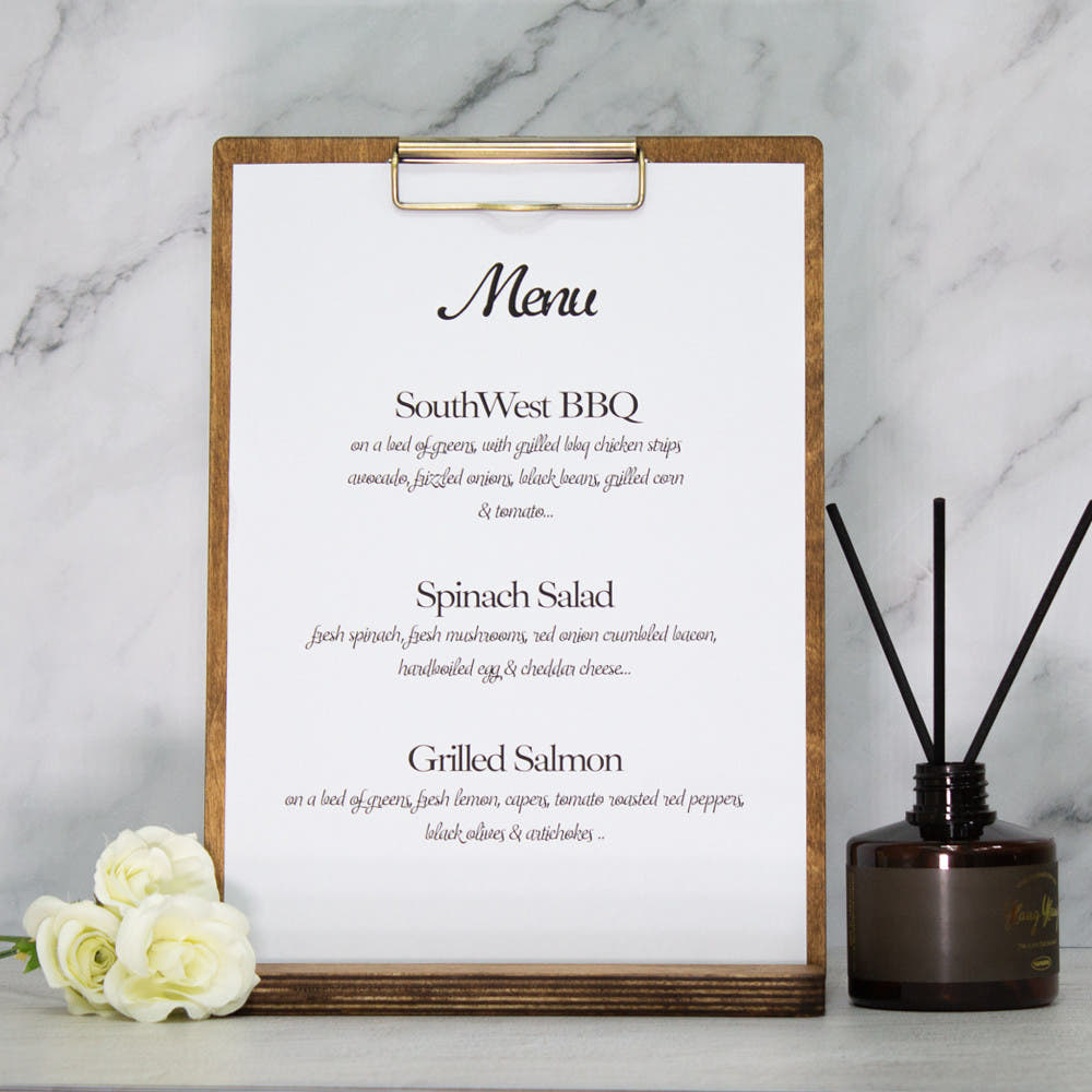 카페 메뉴판 테이블 디자인 식당 미용실 클립보드 케이스 빌지 메뉴판 제작 우드 제품 이미지