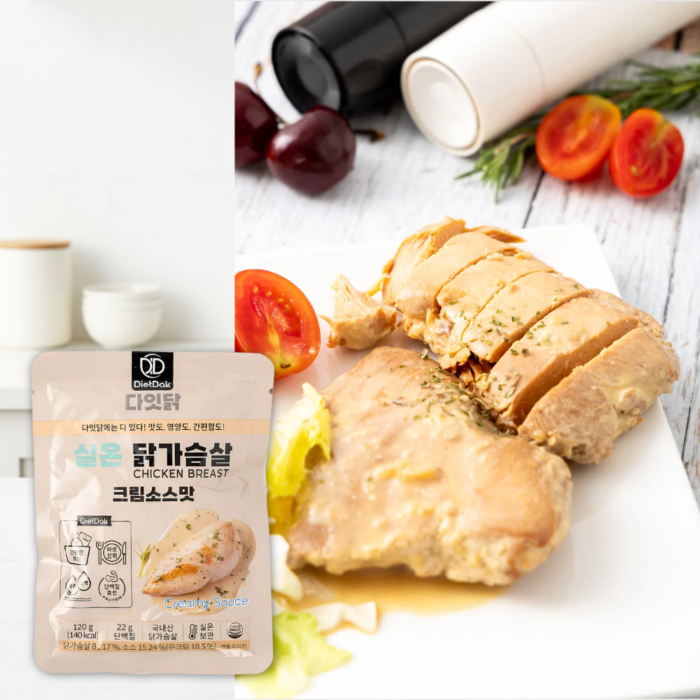 다잇닭 실온 닭가슴살 크림소스맛, 120g, 60개 - 상품 이미지