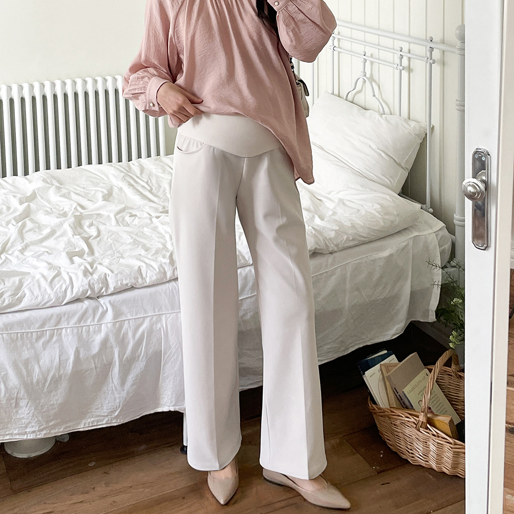 임산부 일자핏 슬랙스 임부 팬츠 여름 겨울 키작녀 출근룩 임부복 바지 사계절 상품 이미지