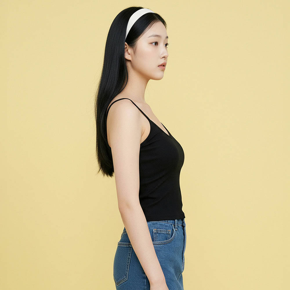 러닝 캐미솔 캡내장 심리스 크롭 브라탑 슬리브리스 나시 브라캐미솔 - 상세 이미지 3