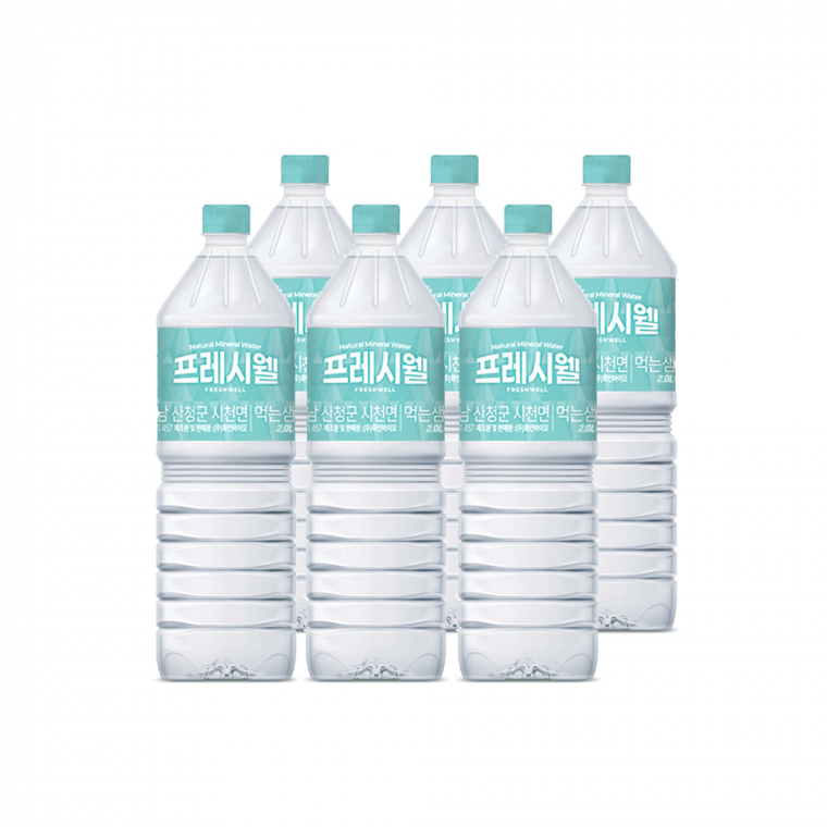 천연 암반수 프레시웰 PH8.2 약알칼리수 지리산 생수 샘물 2L, 12개 - 상품 이미지