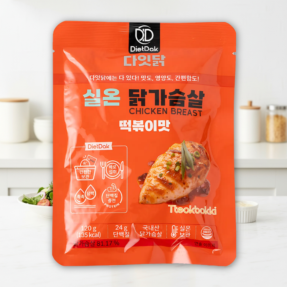 다잇닭 실온 닭가슴살 떡볶이맛, 120g, 30개 - 상품 이미지