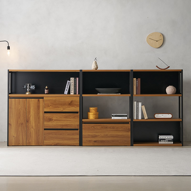 e스마트 스틸 철제 낮은 거실 3단 책장 기본형 600