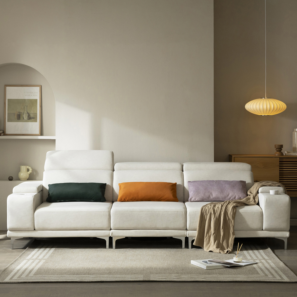 폼엔노바 유니즈 모션 소파 타이보텍스 리클라이너 슬라이딩 무빙 패브릭 쇼파 4인용