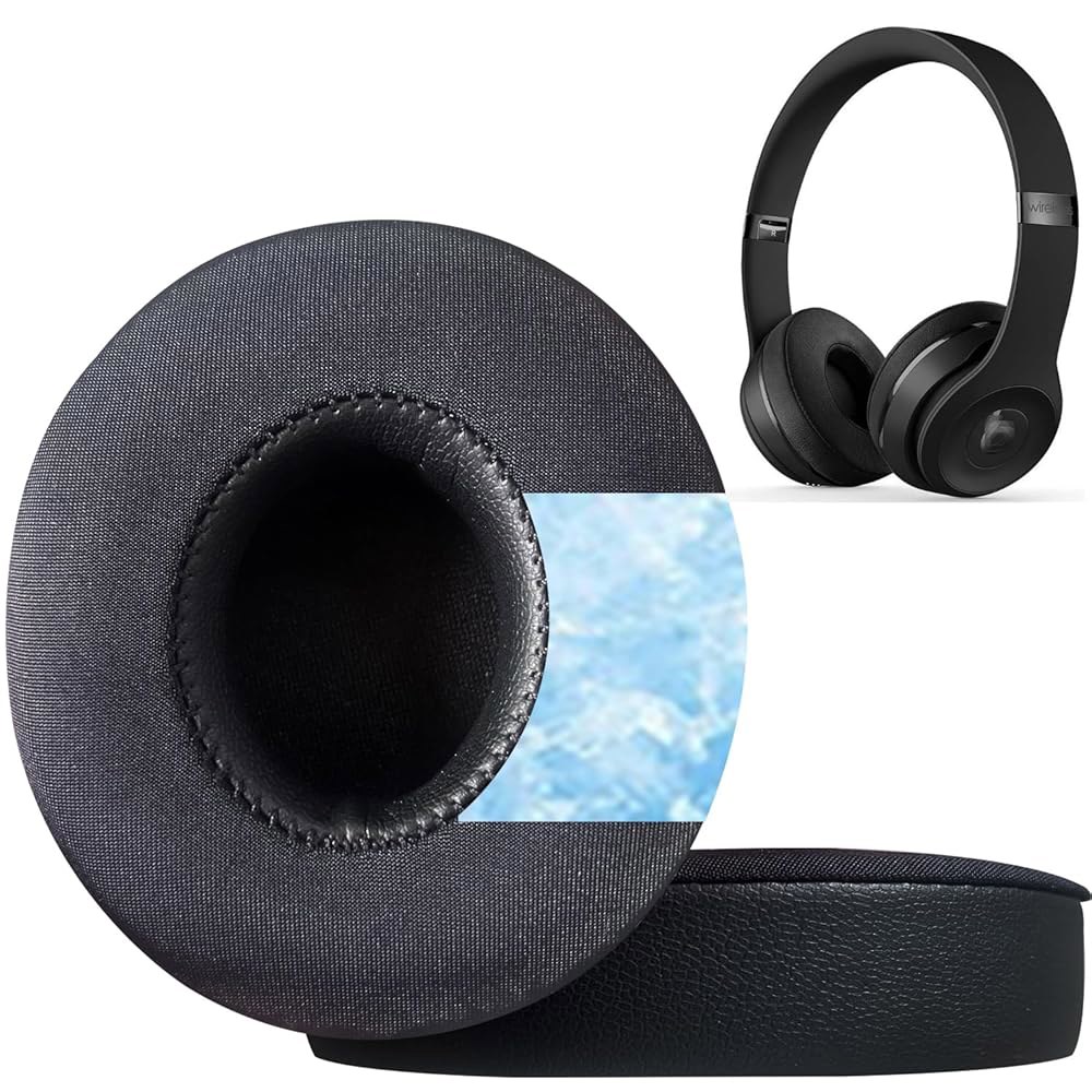쿨링 젤 솔로 2/3 이어패드, 헤드폰용 패드-블랙 교체용 2 캔슬링 무선 이어 Solo Beats 시리즈 온이어 3 & 노이즈 - 상품 이미지