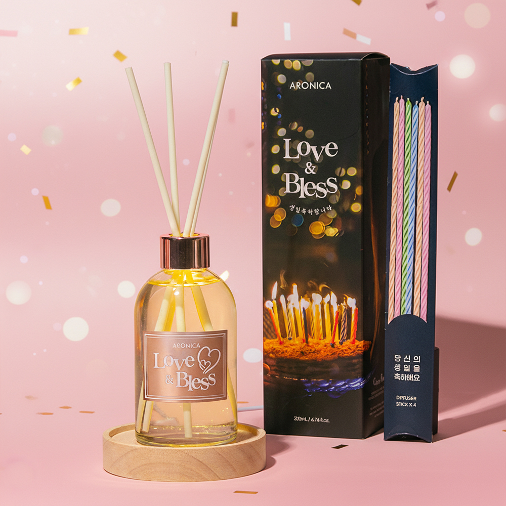 러브앤블레스 생일축하해 무드등 디퓨저 200ml  향기 인테리어소품 선물세트 - 상품 이미지