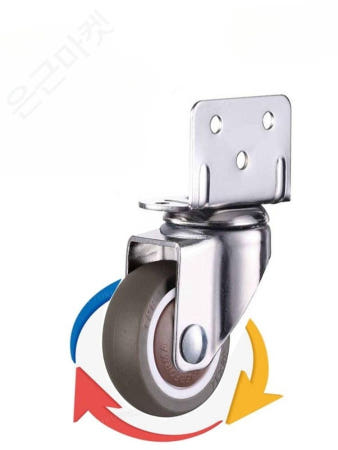 [해외]교체용 고무 바퀴 가구 롤러 초소형 핸드카 액세서리 부속품 부품 휠 U자형 1인치 유니버설 16MM