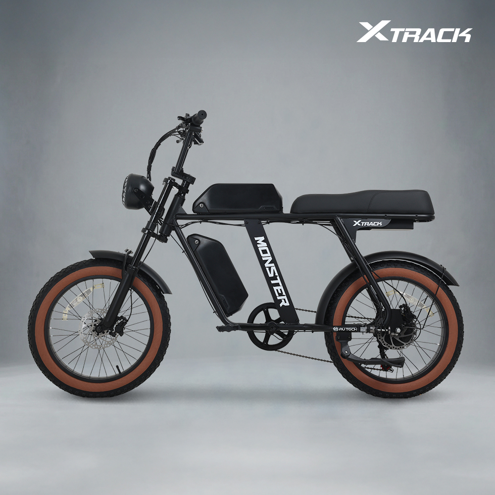 엑스트랙 몬스터 자토바이 팻바이크 850W PAS 스로틀 전동 전기자전거 10Ah, 블랙, 50.8cm(20인치)