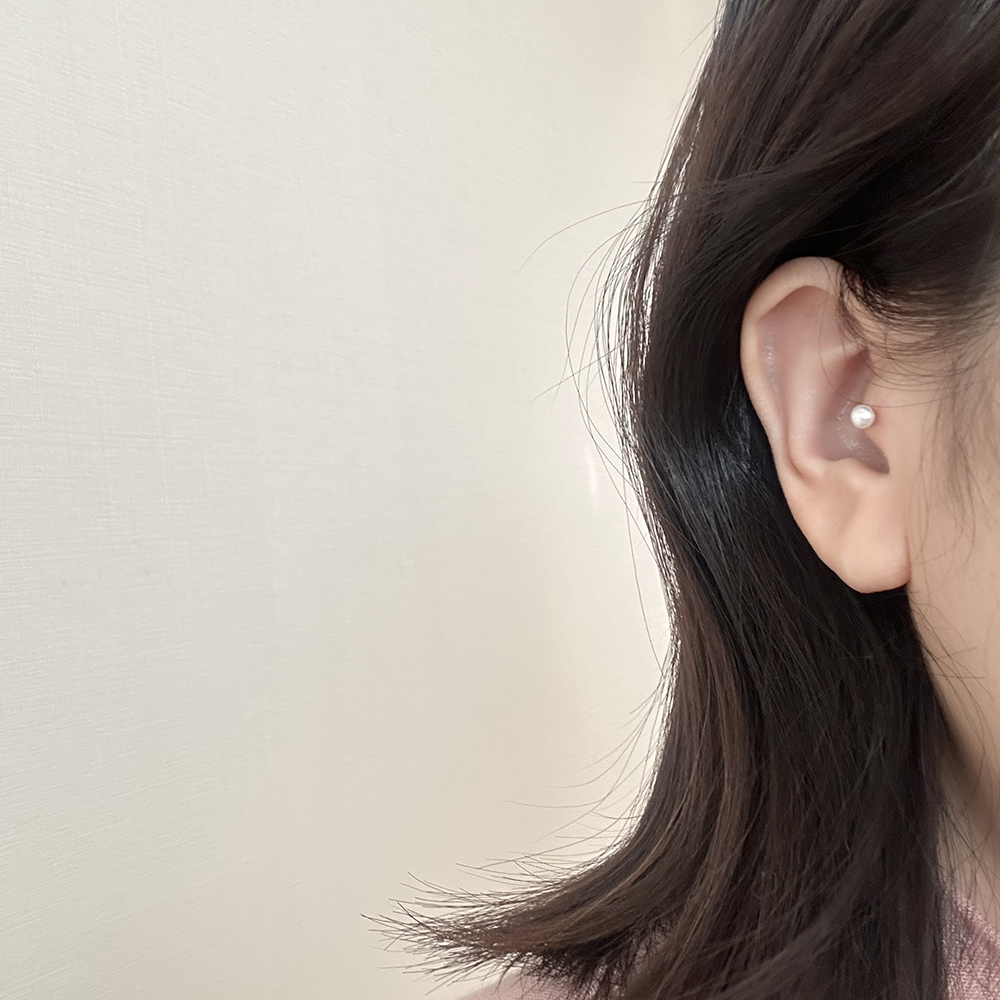 silver925 미니 담수진주 피어싱 귀걸이 3mm 4mm 6mm 실버925 트라거스 이미지 8