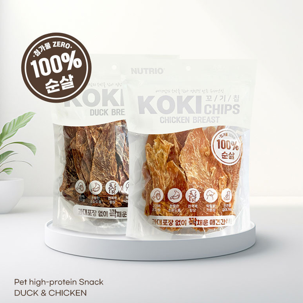 Romium 뉴트리오 100% 순살 오리가슴살 닭가슴살 꼬기칩 슬라이스 - 상세 이미지 5
