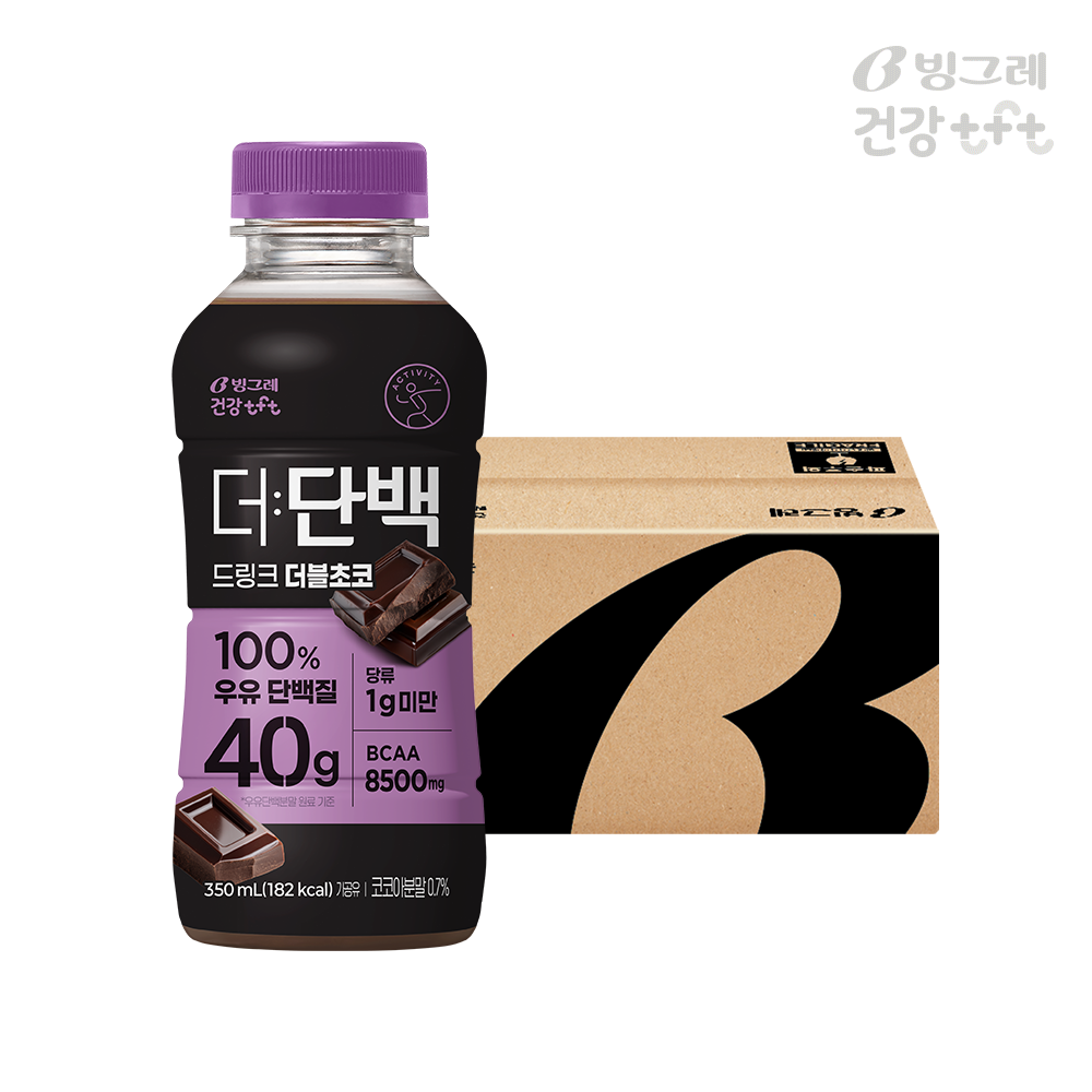 빙그레 더단백 드링크 더블초코 350ml 10개입 고단백 단백질음료 제품 이미지