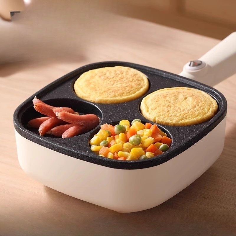 4구 전기 계란 논스틱 코팅 팬케이크 스테이크 소시지 해산물 간편 멀티 아침식사 쿠커 - 상세 이미지 2