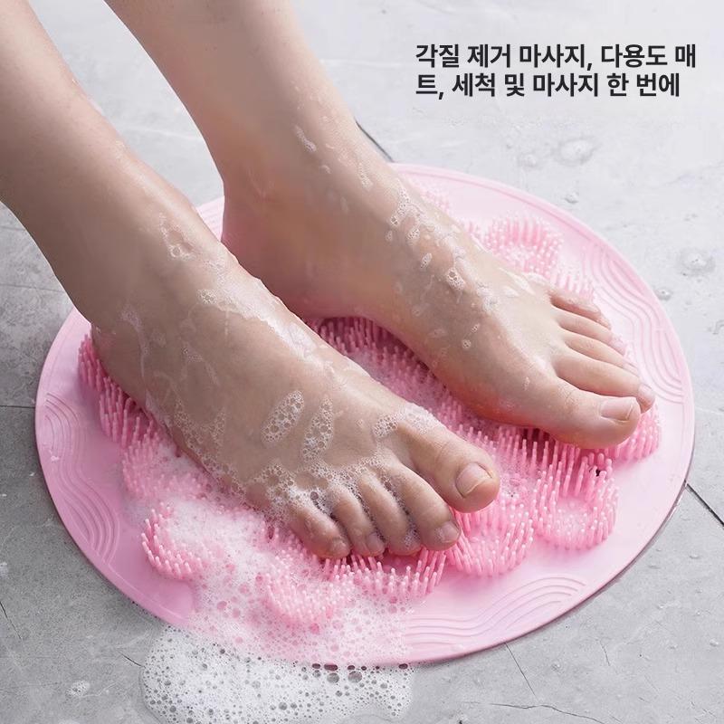 실리콘 등 마사지 족욕 매트 흡착식 강력 벽걸이 발판 엘레강트블루 1개 - 상세 이미지 5